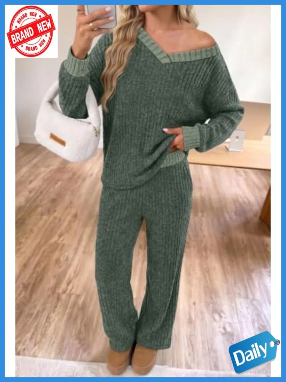 Women's Two Piece Lounge Set Wide Leg Matching Outfit Casual Travel